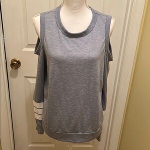 Gray Cold Shoulder Women's Top